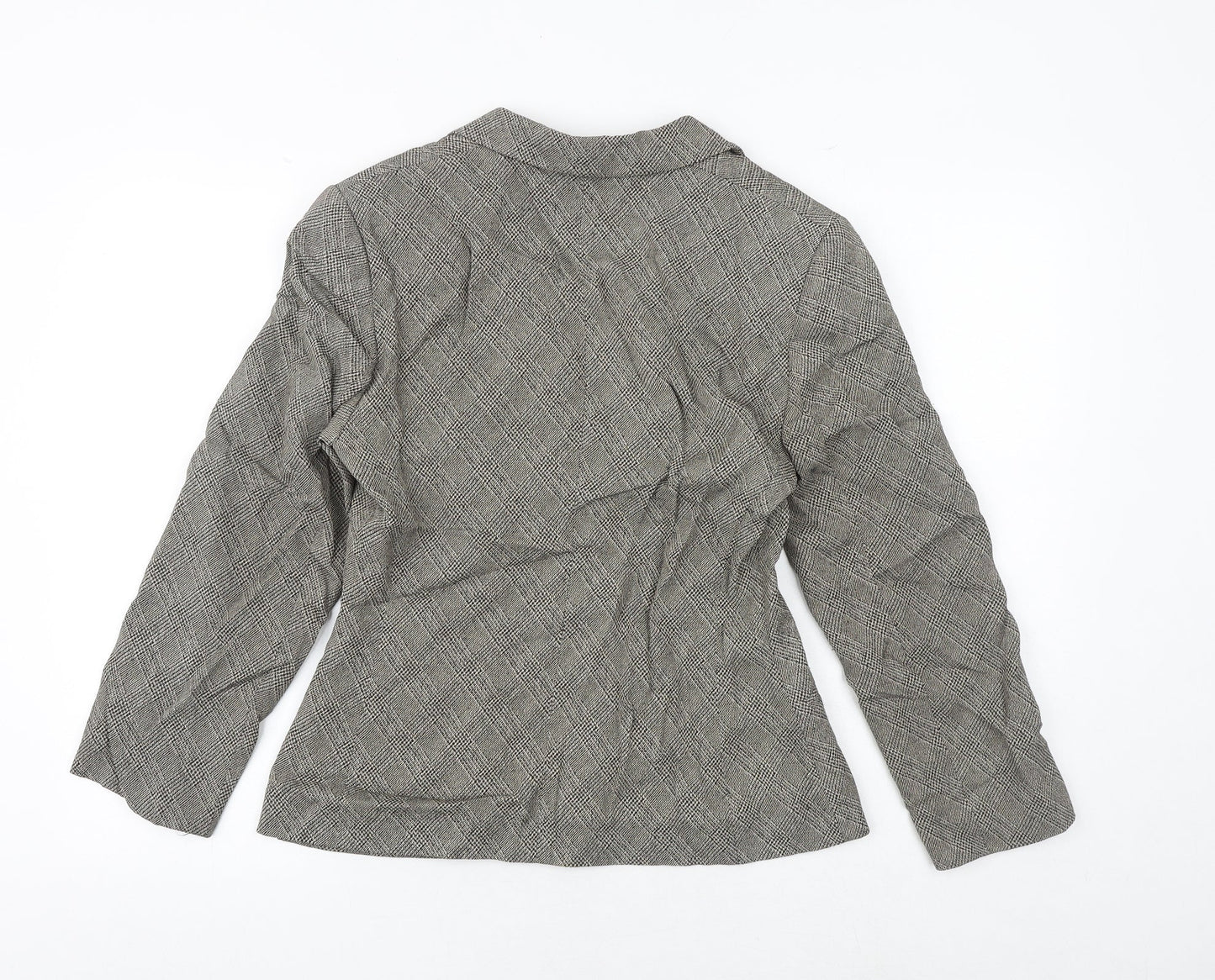 Principles Womens Brown Geometric Jacket Blazer Size 10 Button