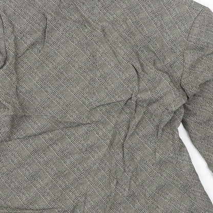 Principles Womens Brown Geometric Jacket Blazer Size 10 Button