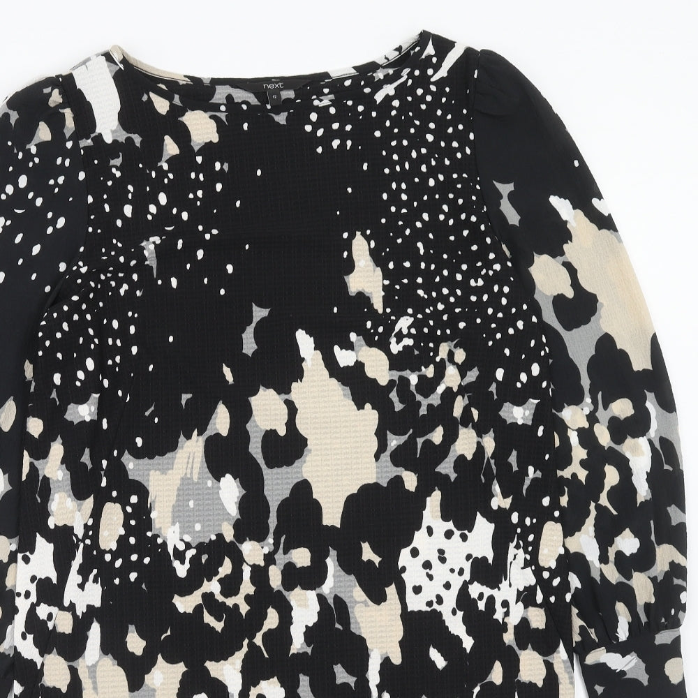 NEXT Womens Multicoloured Animal Print Polyester Sheath Size 12 Boat Neck Pullover