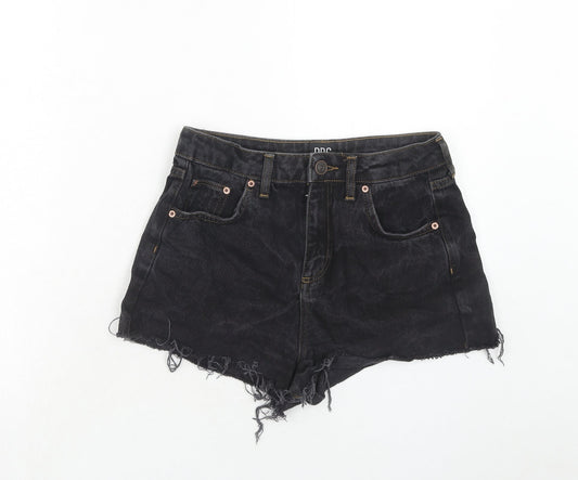 BDG Womens Black Cotton Cut-Off Shorts Size 28 in Regular Zip