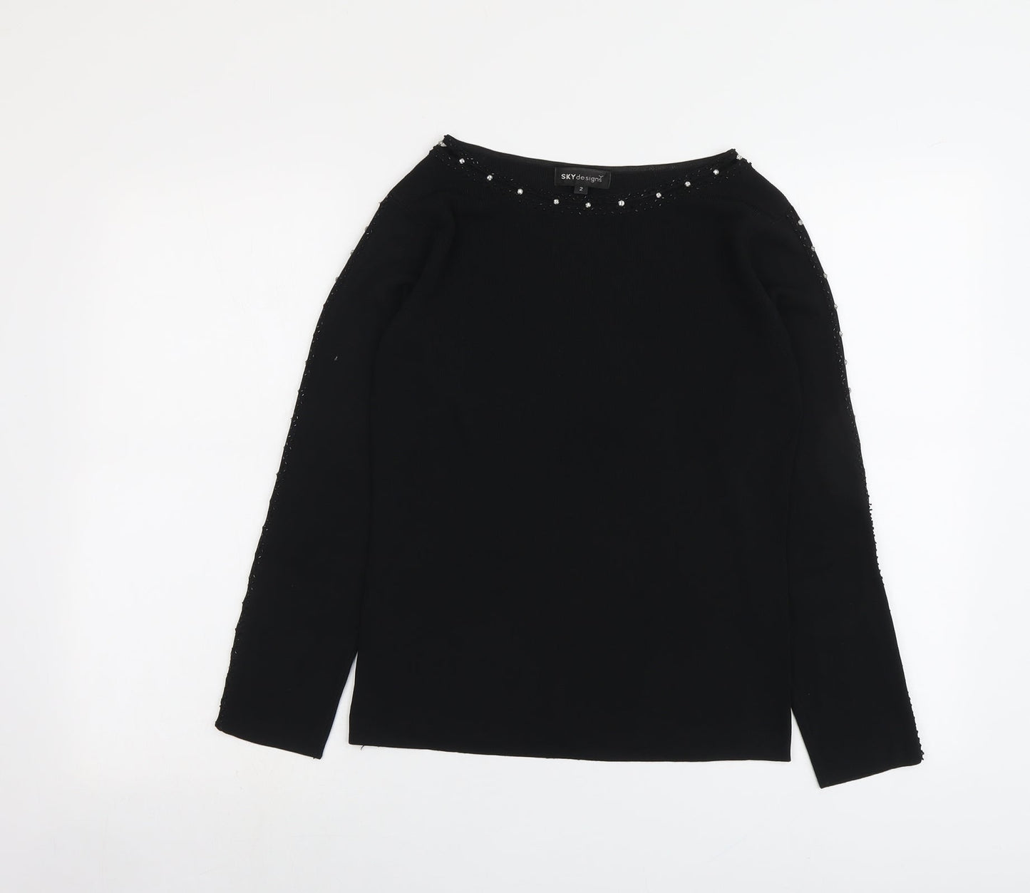 Womens UK Size 10 Sky Designs Black Pullover Jumper