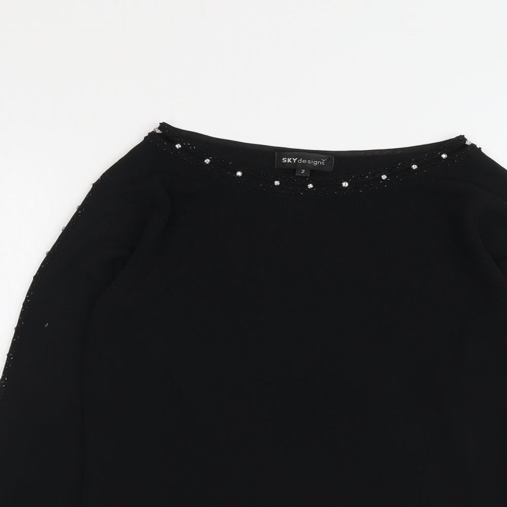 Womens UK Size 10 Sky Designs Black Pullover Jumper