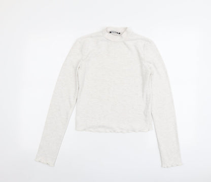 Bershka Womens Grey Round Neck Polyester Pullover Jumper Size M