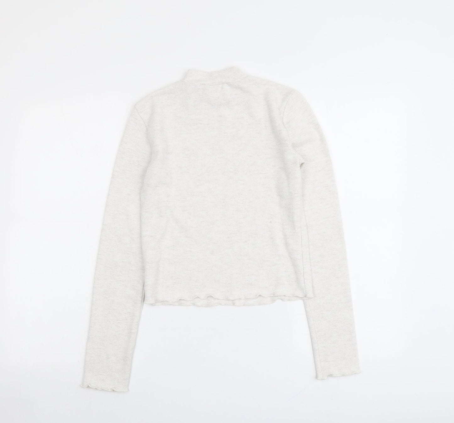 Bershka Womens Grey Round Neck Polyester Pullover Jumper Size M