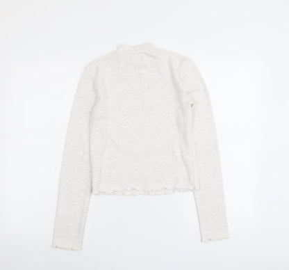 Bershka Womens Grey Round Neck Polyester Pullover Jumper Size M