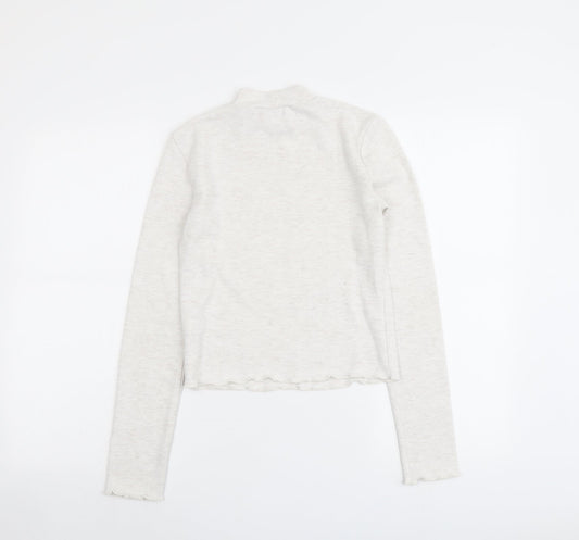 Bershka Womens Grey Round Neck Polyester Pullover Jumper Size M
