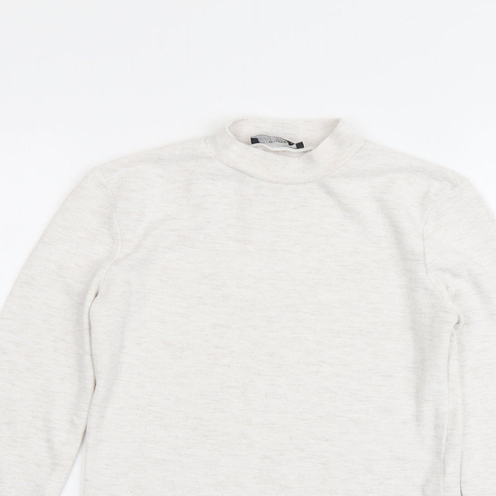 Bershka Womens Grey Round Neck Polyester Pullover Jumper Size M