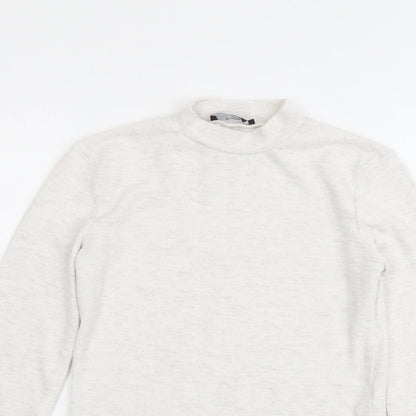 Bershka Womens Grey Round Neck Polyester Pullover Jumper Size M