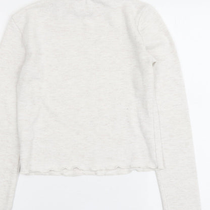 Bershka Womens Grey Round Neck Polyester Pullover Jumper Size M