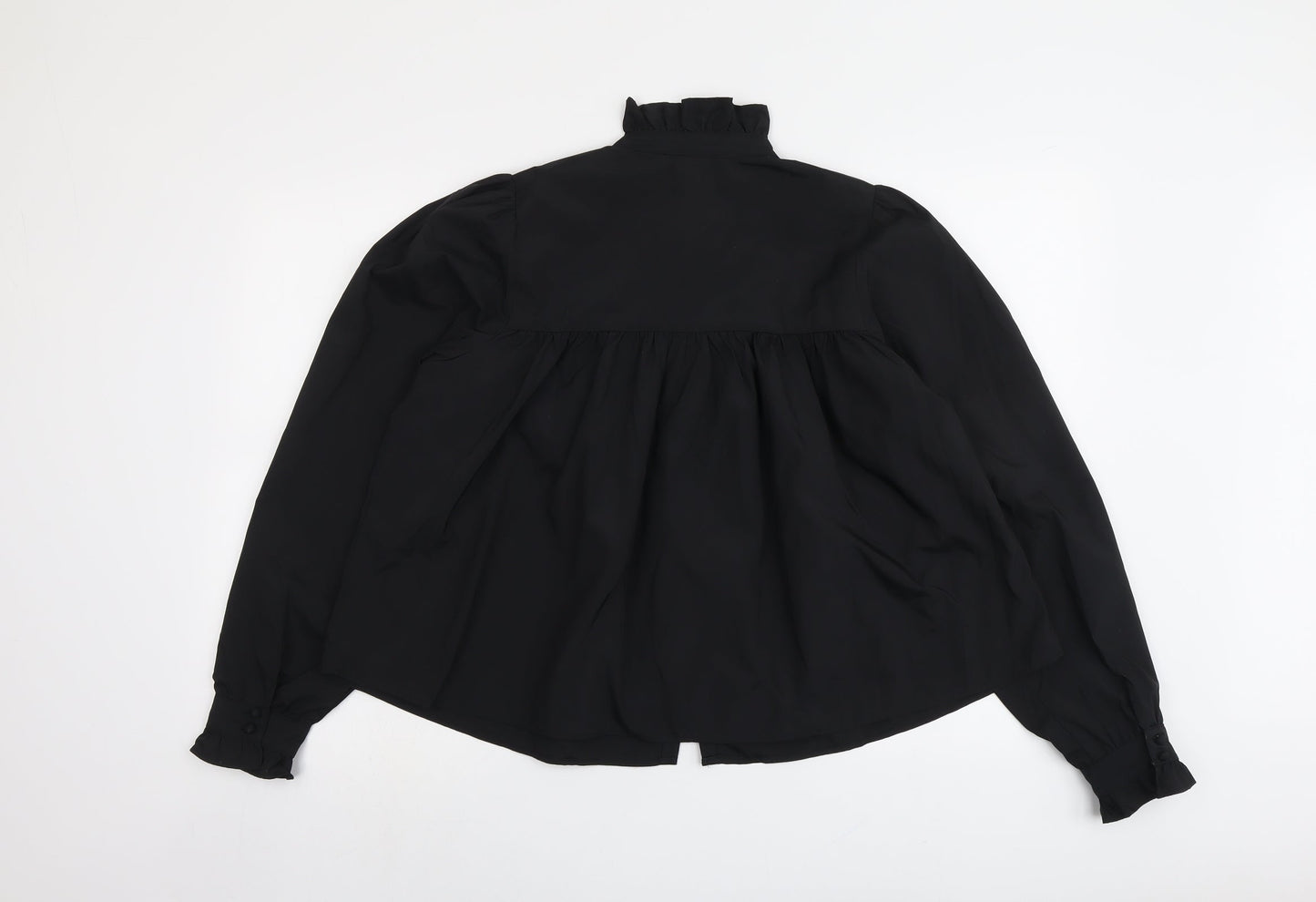 Womens UK Size S H&M Black Basic Button-Up