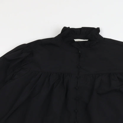 Womens UK Size S H&M Black Basic Button-Up