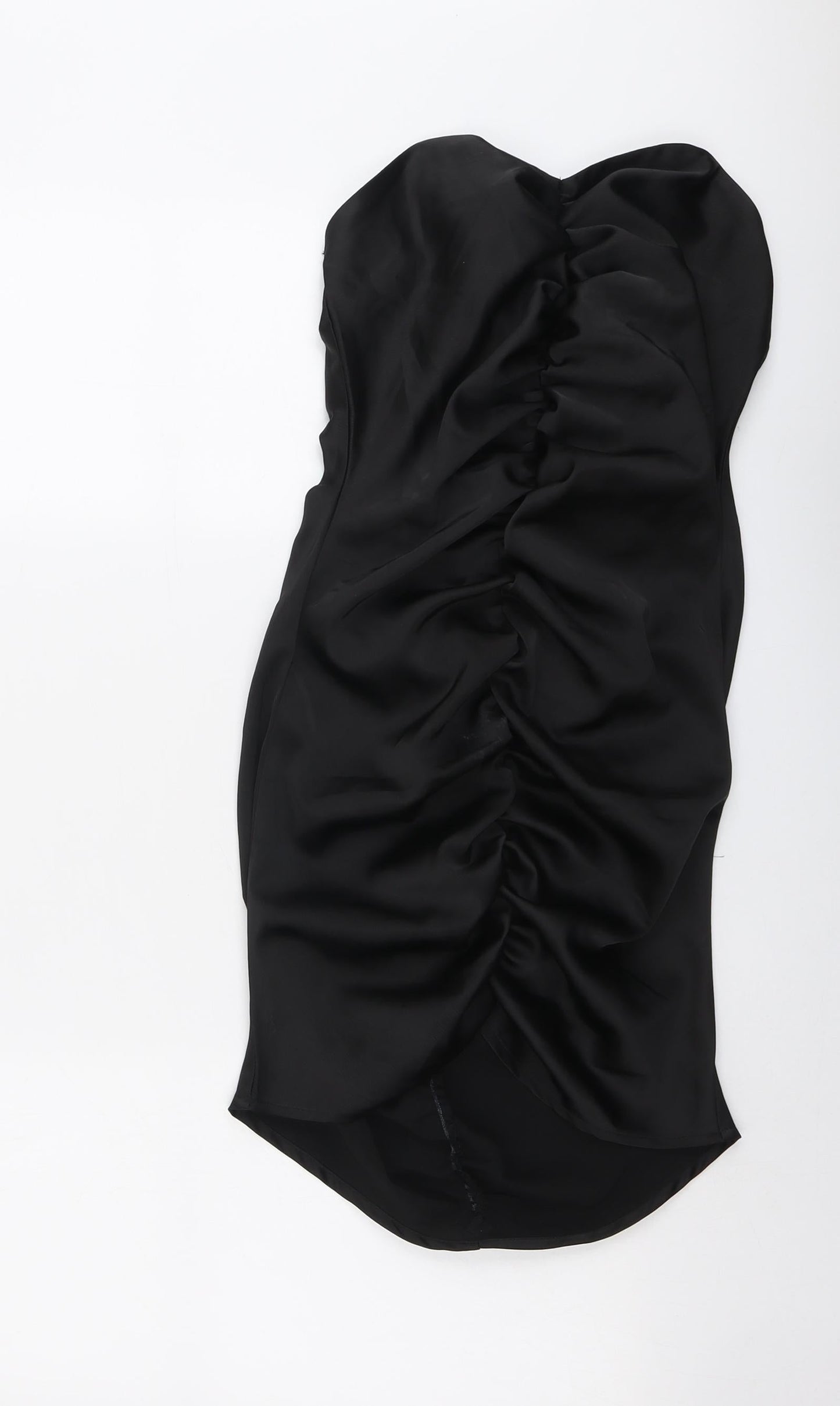 PRETTYLITTLETHING Womens Black Polyester Mini Size 6 Sweetheart Zip - Strapless