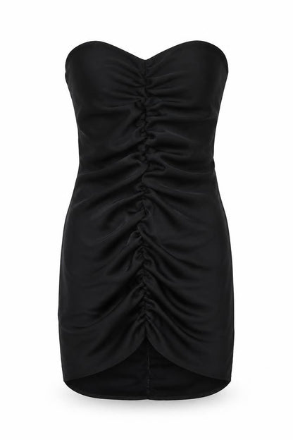 PRETTYLITTLETHING Womens Black Polyester Mini Size 6 Sweetheart Zip - Strapless