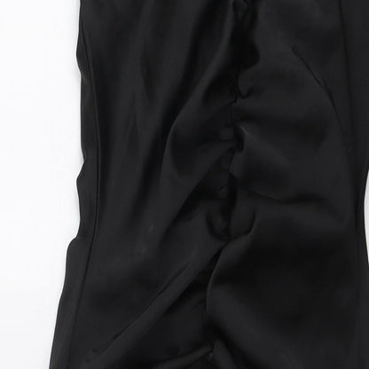 PRETTYLITTLETHING Womens Black Polyester Mini Size 6 Sweetheart Zip - Strapless