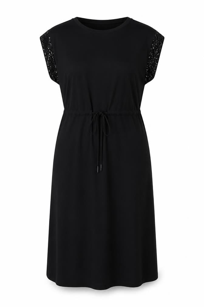 Marks and Spencer Womens Black Polyester A-Line Size 8 Boat Neck Pullover