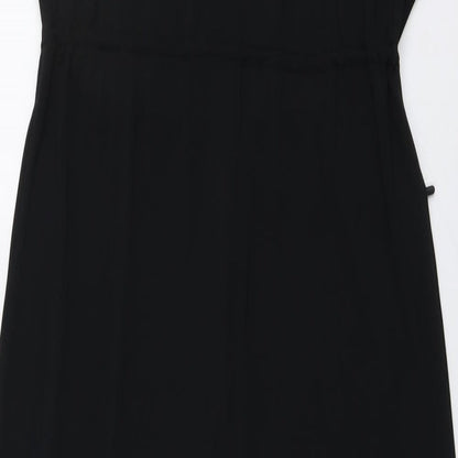 Marks and Spencer Womens Black Polyester A-Line Size 8 Boat Neck Pullover