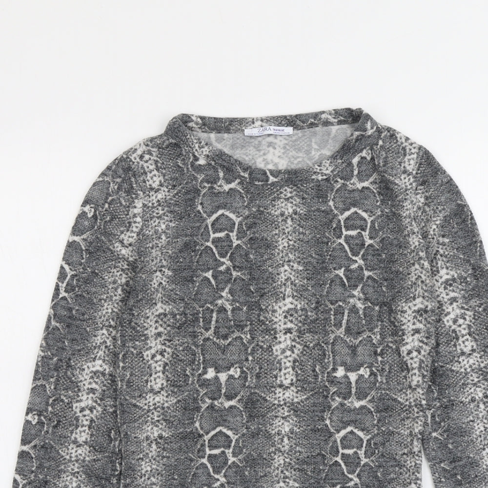 Womens UK Size S Zara Grey Pullover Jumper