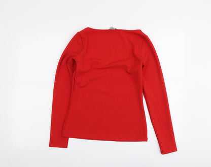 Womens UK Size S H&M Red Basic Blouse