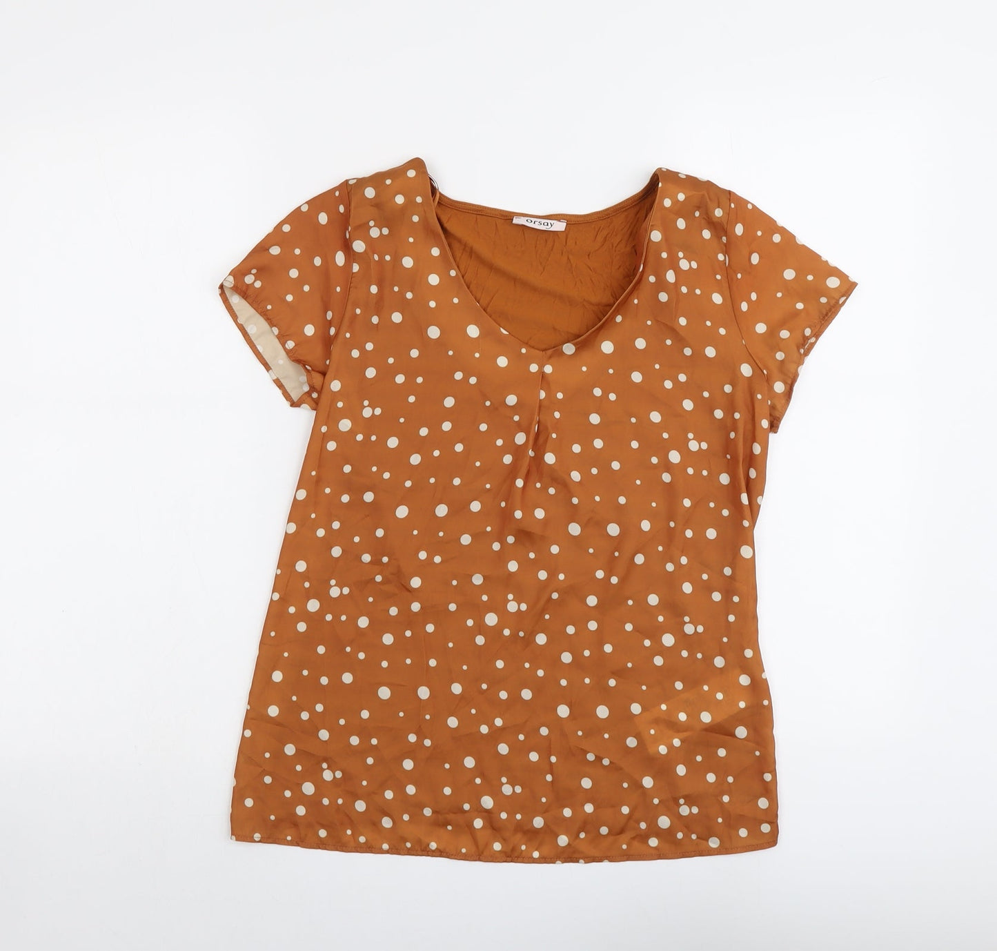 Womens UK Size S ORSAY Brown Basic T-Shirt