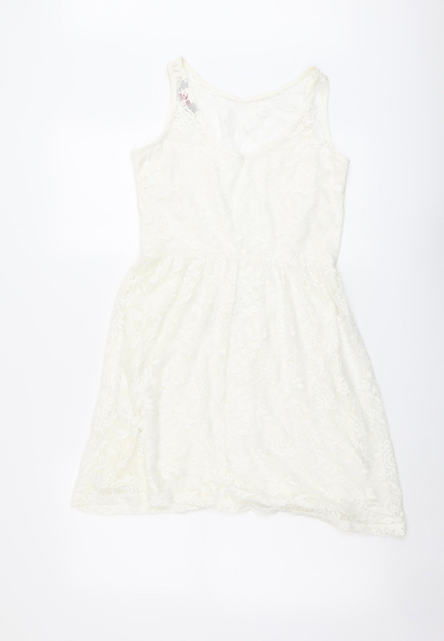 Dorothy Perkins Womens Ivory Polyester Tank Dress Size 10 Boat Neck Pullover