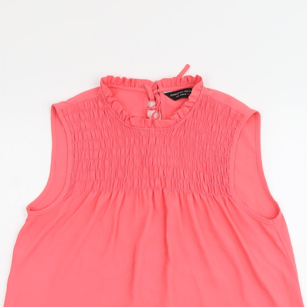 Womens UK Size 12 Dorothy Perkins Pink Basic Tank
