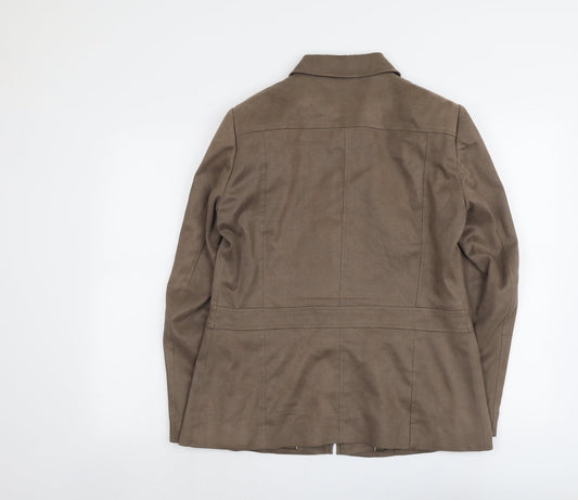 Klass Womens Beige Jacket Size 14 Zip