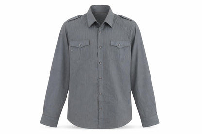 Mens UK Size M River Island Grey  Button-Up Long Sleeve Casual Shirt