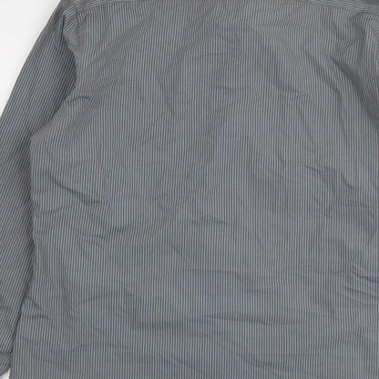 Mens UK Size M River Island Grey  Button-Up Long Sleeve Casual Shirt