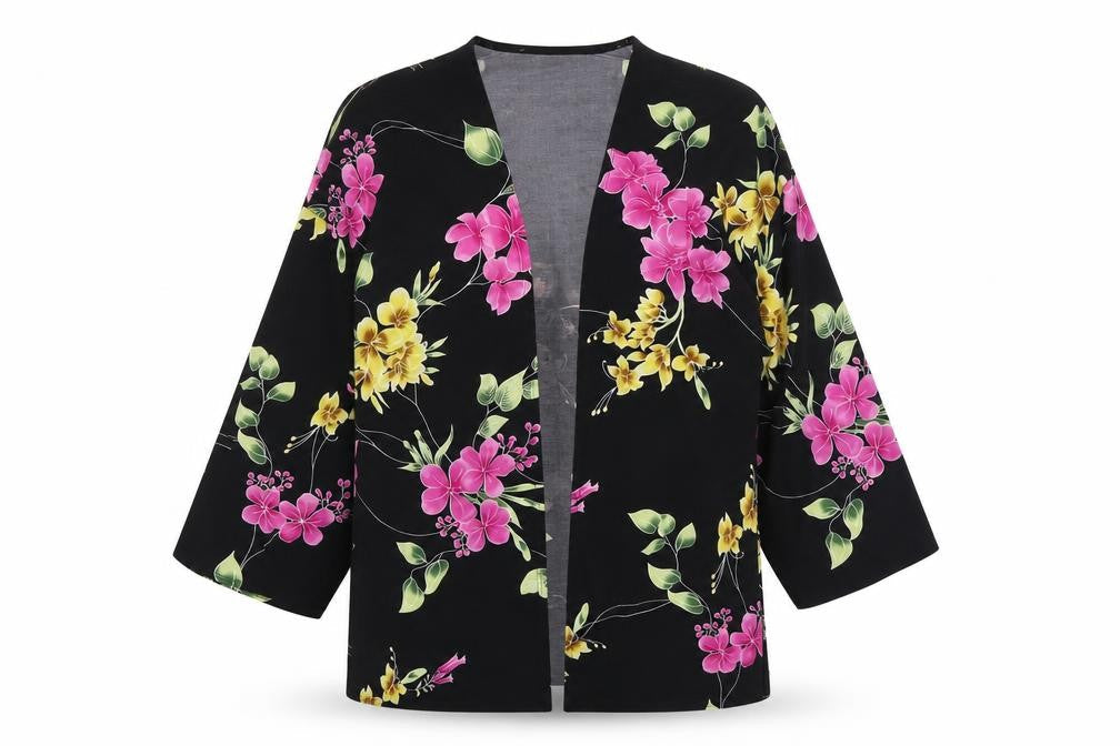 Womens UK Size M Attitudes Black Kimono Blouse