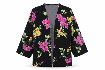 Womens UK Size M Attitudes Black Kimono Blouse