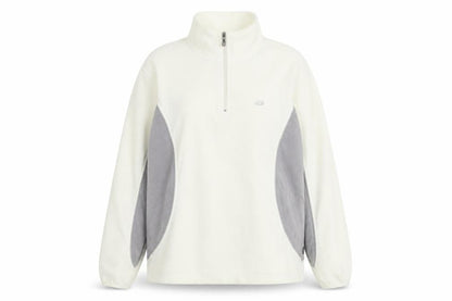 FIVE SEASONS Womens Ivory Polyester Pullover Sweatshirt Size 14 Zip