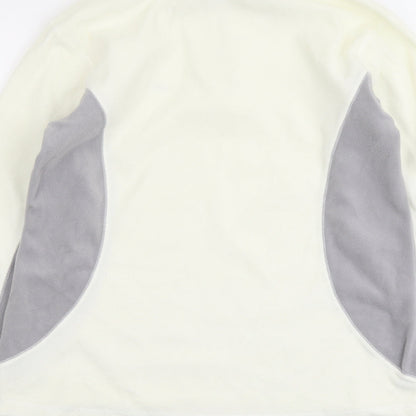 FIVE SEASONS Womens Ivory Polyester Pullover Sweatshirt Size 14 Zip