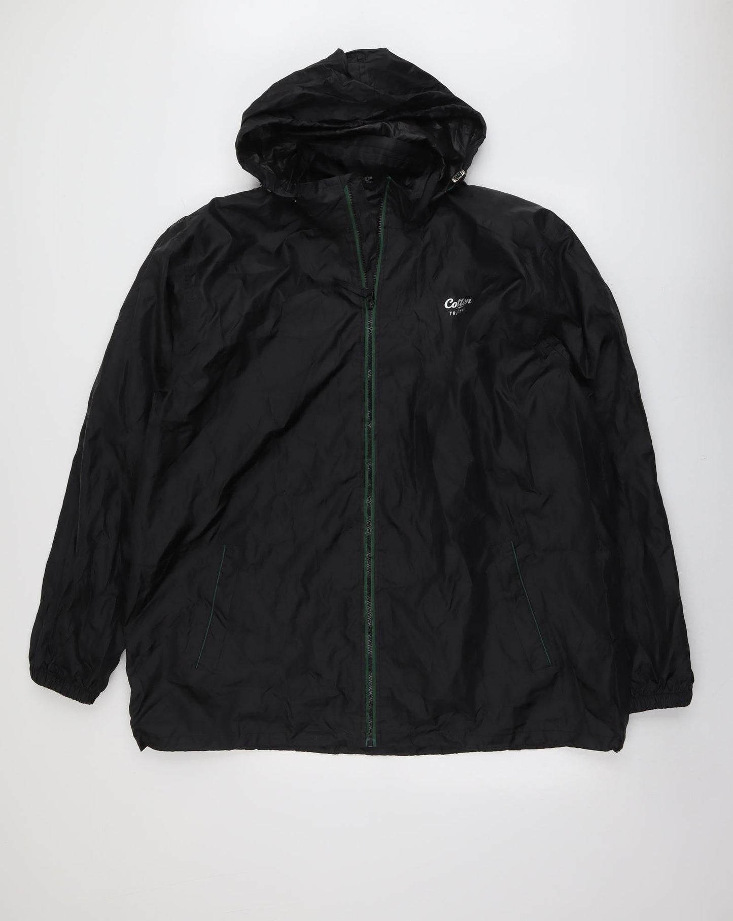 Mens UK Size 2XS Cotton Traders Black Rain Coat
