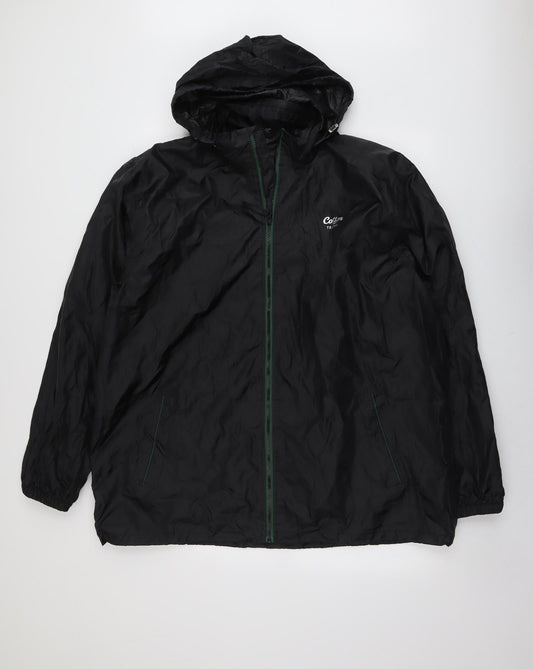 Mens UK Size 2XS Cotton Traders Black Rain Coat