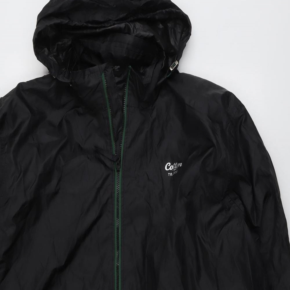 Mens UK Size 2XS Cotton Traders Black Rain Coat