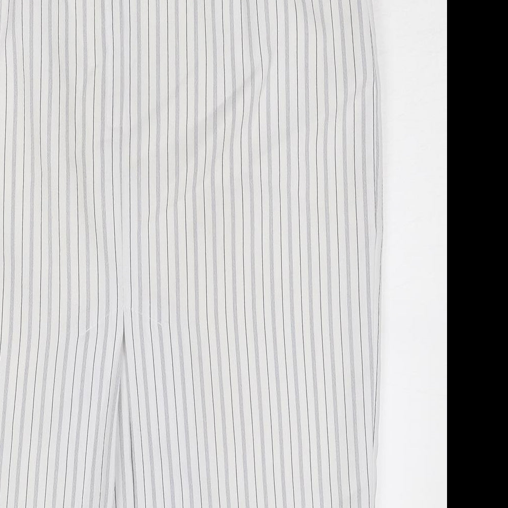 Principles Womens White Striped Polyacrylate Fibre A-Line Skirt Size 30 Zip