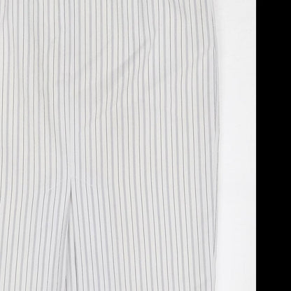 Principles Womens White Striped Polyacrylate Fibre A-Line Skirt Size 30 Zip
