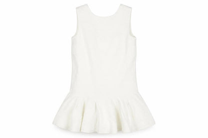 ASOS Womens White Cotton Mini Size 8 Boat Neck Zip - Textured