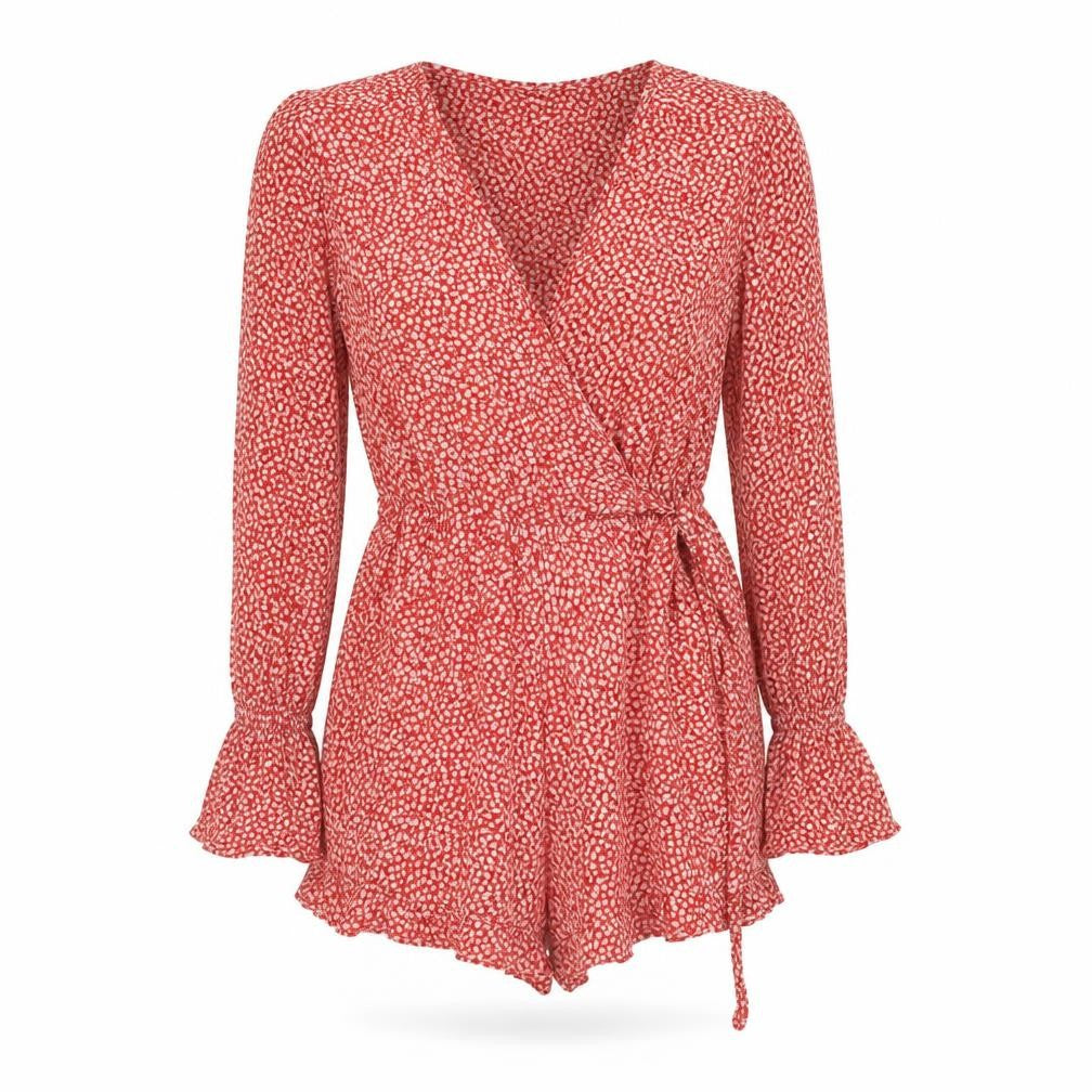 Womens UK Size 6 H&M One-Piece Red Playsuit