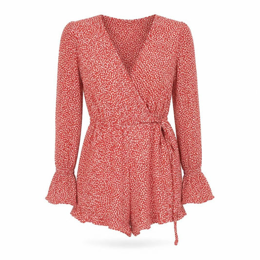 Womens UK Size 6 H&M One-Piece Red Playsuit