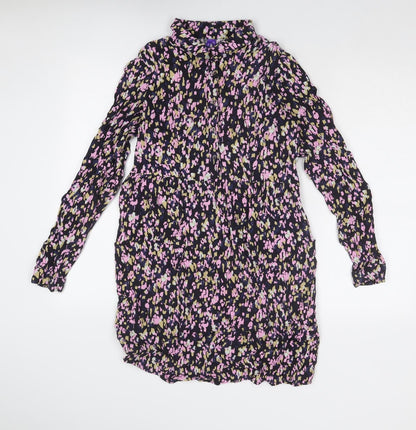 Seraphine Womens Multicoloured Animal Print Viscose Shirt Dress Size 10 Collared Button