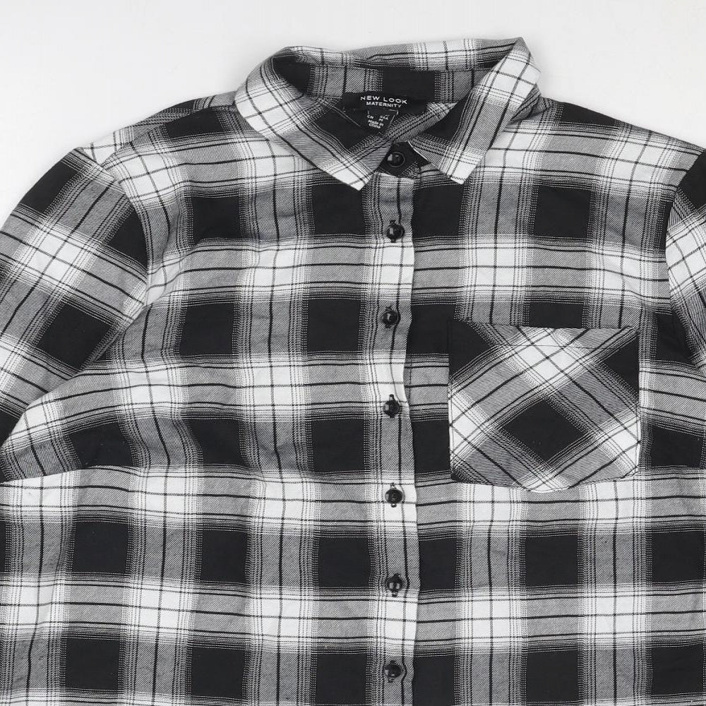 Womens UK Size 8 New Look Grey Basic Button-Up