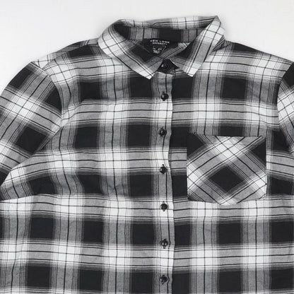 Womens UK Size 8 New Look Grey Basic Button-Up