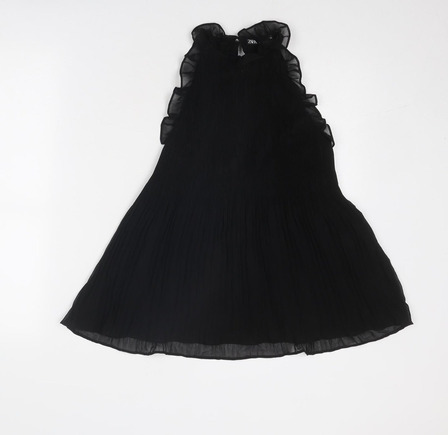 Womens UK Size S Zara Black Tunic Blouse