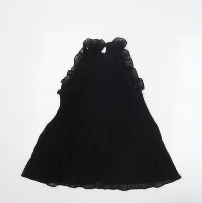 Womens UK Size S Zara Black Tunic Blouse