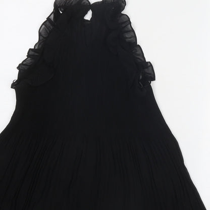 Womens UK Size S Zara Black Tunic Blouse