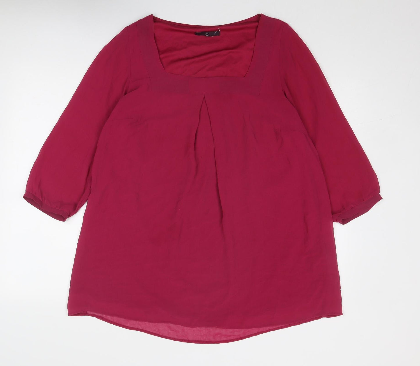 Evans Womens Pink Polyester A-Line Size 16 Square Neck Pullover