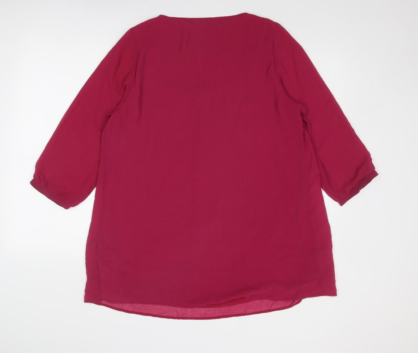 Evans Womens Pink Polyester A-Line Size 16 Square Neck Pullover