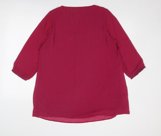 Evans Womens Pink Polyester A-Line Size 16 Square Neck Pullover