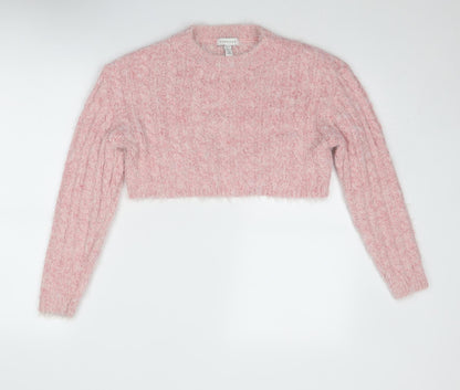 Womens UK Size S Topshop Pink Pullover Jumper